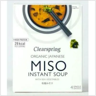 Sopa de miso y algas instantanea 4 sobres, Clearspring