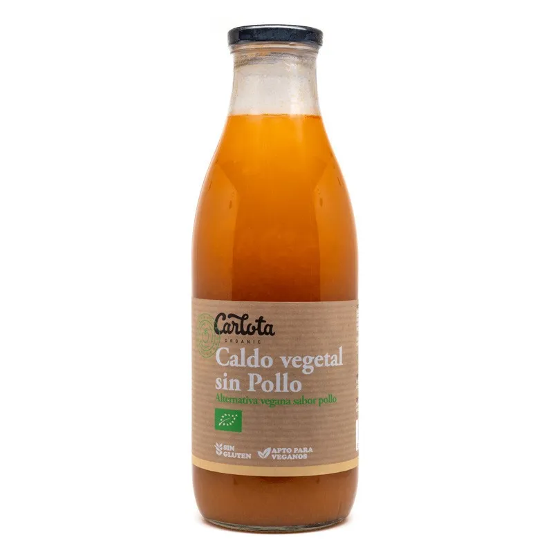 Caldo vegetal sin pollo carlota BIO 1 l, Carlota Organic