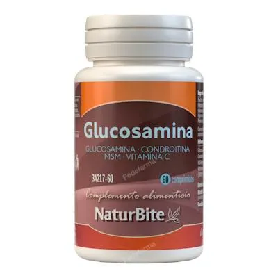 Glucosamina, condroitina, MSM, vit C 60 comprimidos, Naturbite