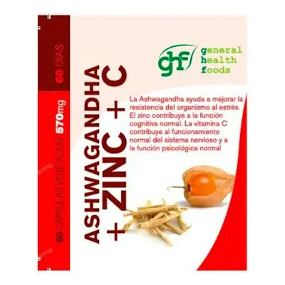 Ashwagandha+zinc+c 570 mg 60 cápsulas, Ghf