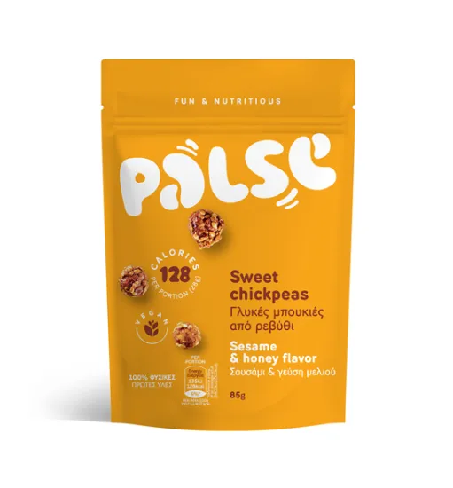 Kichererbsen-Sesam-Snack mit Honiggeschmack 85 g, Palse