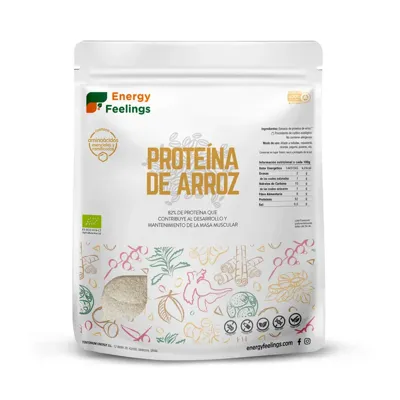 Proteína De Arroz sin gluten BIO 1 kg, Energy Feelings