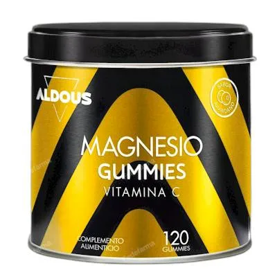 Citrato de magnesio 1340 mg + vitamina C 45 mg por dosis diaria 120 gominolas, Aldous Bio