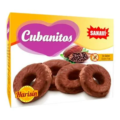Roscos cubanitos cubiertos de cacao s/g 150 g, Harisin