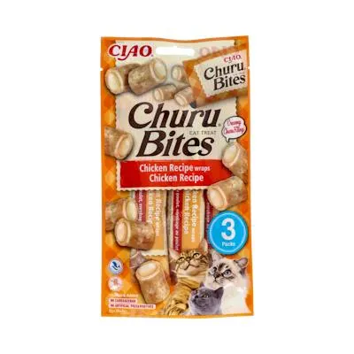 Churu cat bites ricetta al pollo 1 busta da 3 stick snack vet 10 g, Churu Vet