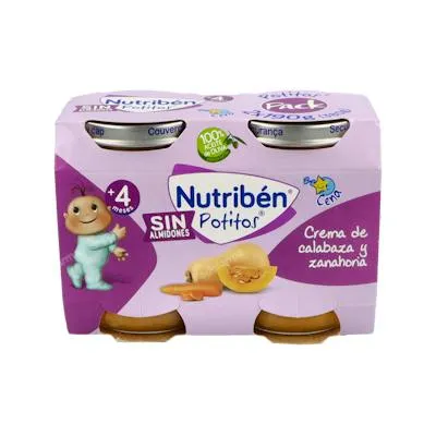 Potito cena crema calabaza zanahoria 2 x 190 g, Nutriben