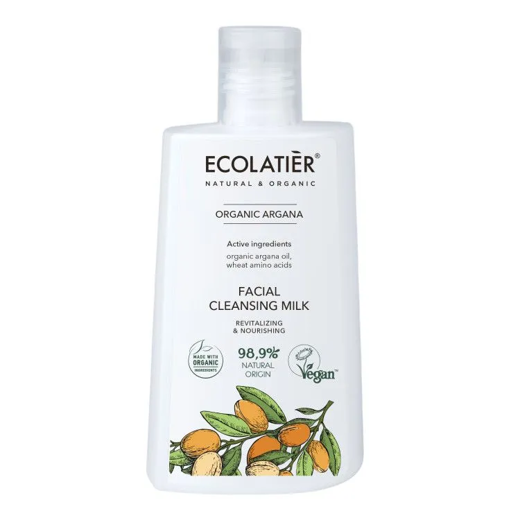 Leche Limpiadora Facial Revitalizante y Nutritiva Argán BIO, Ecolatier