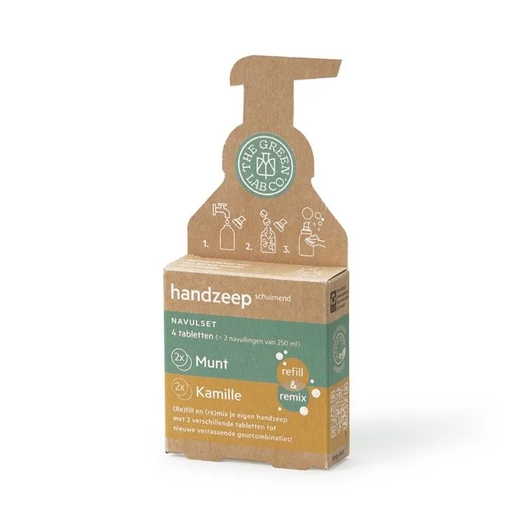 Recharge Set Savon Mains - Camomille et Menthe 4 pastilles, The Green Lab Co.