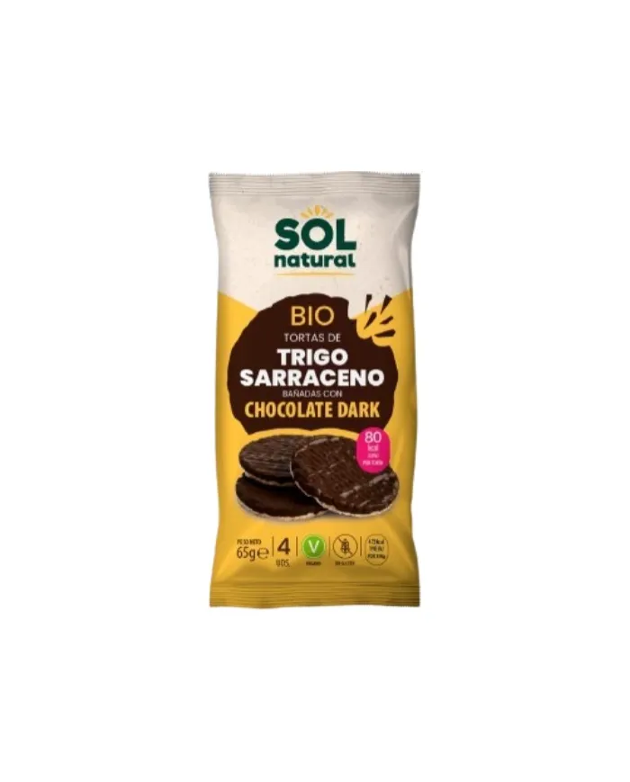 Tortas trigo sarraceno chocolate dark sol nat BIO, Sol Natural