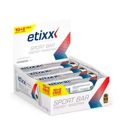 Barres énergétiques sport massepain 12 unités, Etixx