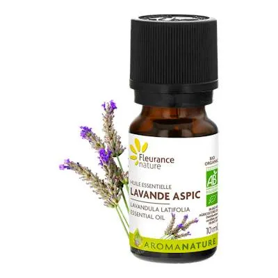 Aceite esencial lavanda aspic frasco cuentagotas de BIO 10 ml, Fleurance Nature