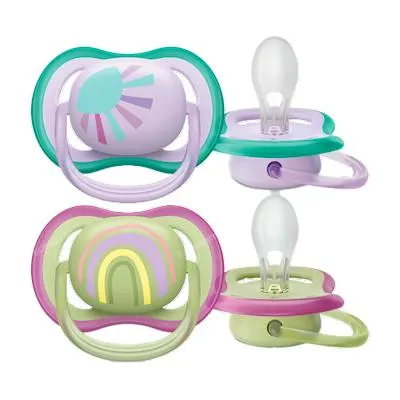 Chupete ultra air 0-6 M niña sol/arcoiris SCF085/59 2 uds., Avent