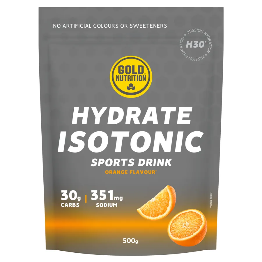 Hydrate isotonic H30 naranja 500 g, Gold Nutrition