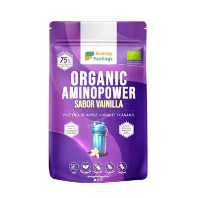 Aminopower 75% vainilla sin gluten BIO 500 g, Energy Feelings