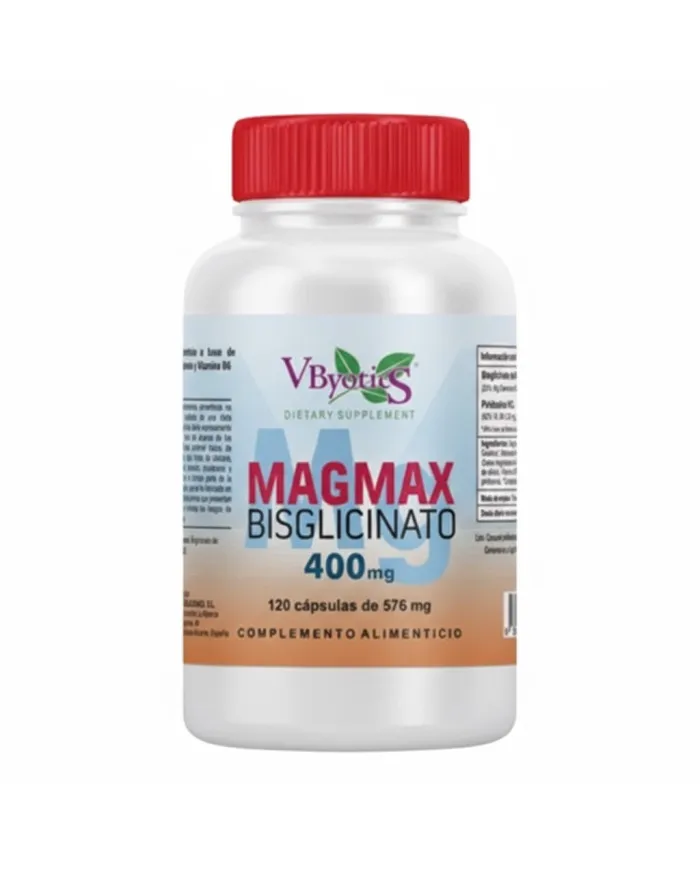 Magnésio bisglicinato magmax 400 mg 120 cápsulas, Vbyotics