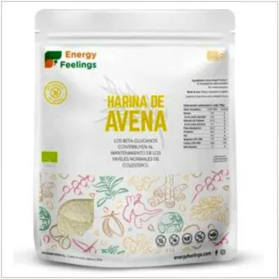 Harina de avena sin gluten BIO 1 kg, Energy Feelings