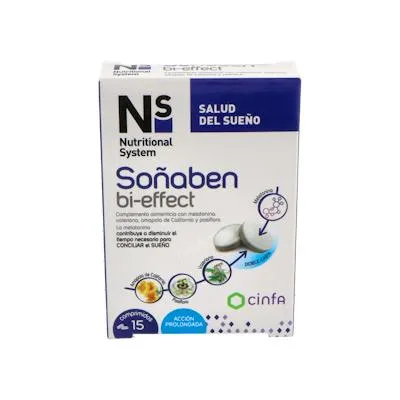 Soñaben bi-effect melatonina 1,85 mg 15 comprimidos, Ns