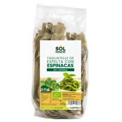 Tagliatelle de espelta con espinacas BIO 250 g, Solnatural
