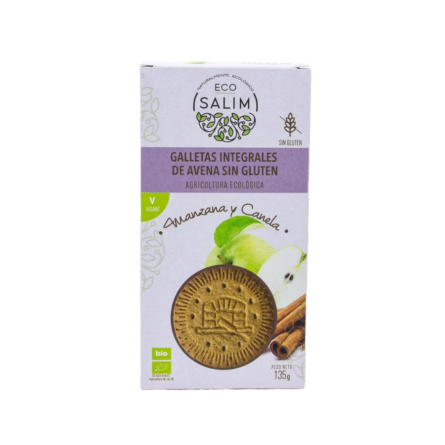 Hafer-Apfel-Zimt-Kekse glutenfrei BIO, Ecosalim