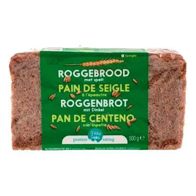 Pan aleman de centeno y espelta 500 g, Terrasana