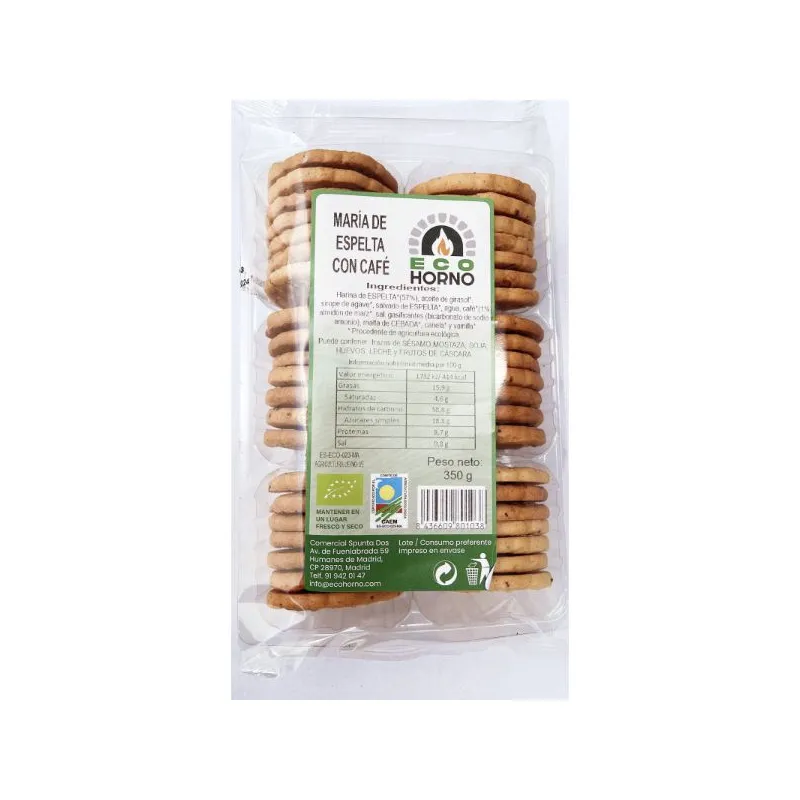 Galletas maria espelta con café -horno BIO 350 g, Eco Horno