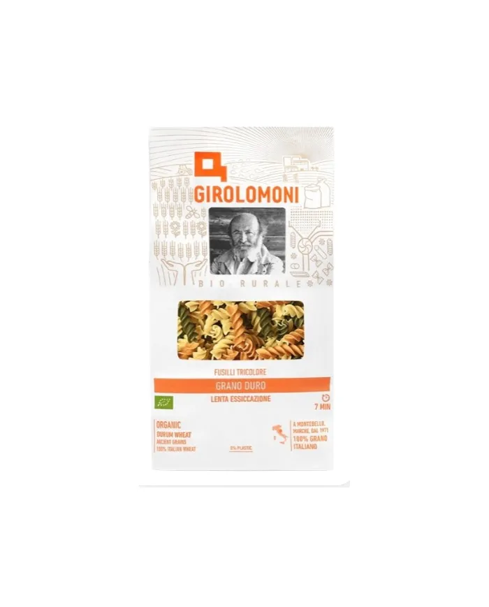 Fussili tricolor trigo duro BIO 500 g, Girolomoni