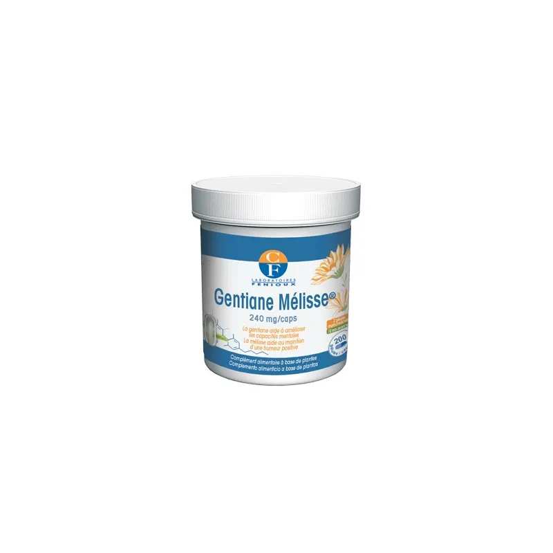 Gentian lemon balm 200 capsules, Fenioux