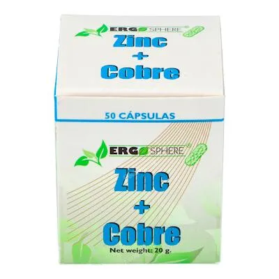 Zinc - cobre ergosphere 50 cápsulas, Ergonat