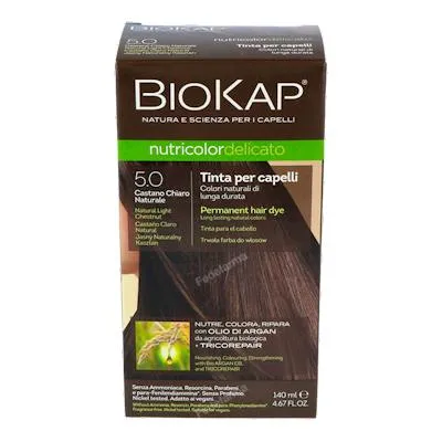 Tinte castaño claro natural 5.0 delicato 140 ml, Biokap