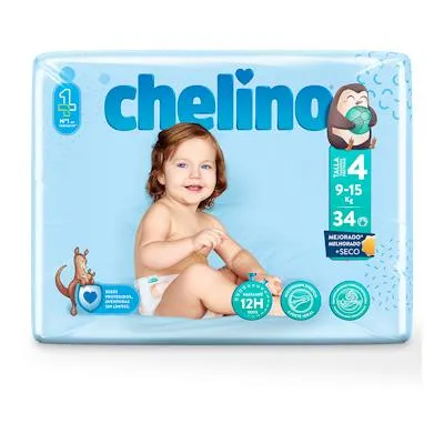 Pañal inf gateo T4 9- 34un 15 kg, Chelino
