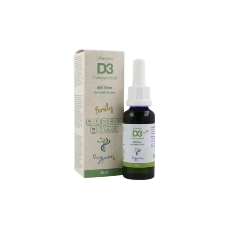 Vitamina D3 800UI/ml olio d'oliva family veggum, Veggunn
