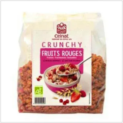 Muesli crunchy frutos rojos BIO 500 g, Celnat
