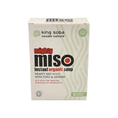 Sopa miso tofu+jengibre instant 6sbrsx sin gluten BIO 10 g, King Soba