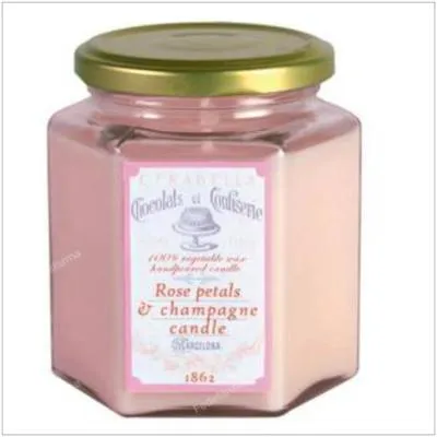 Vela tarro SUCREG2 rose petals-champagne 8x10cm 1 uds., Cerabella