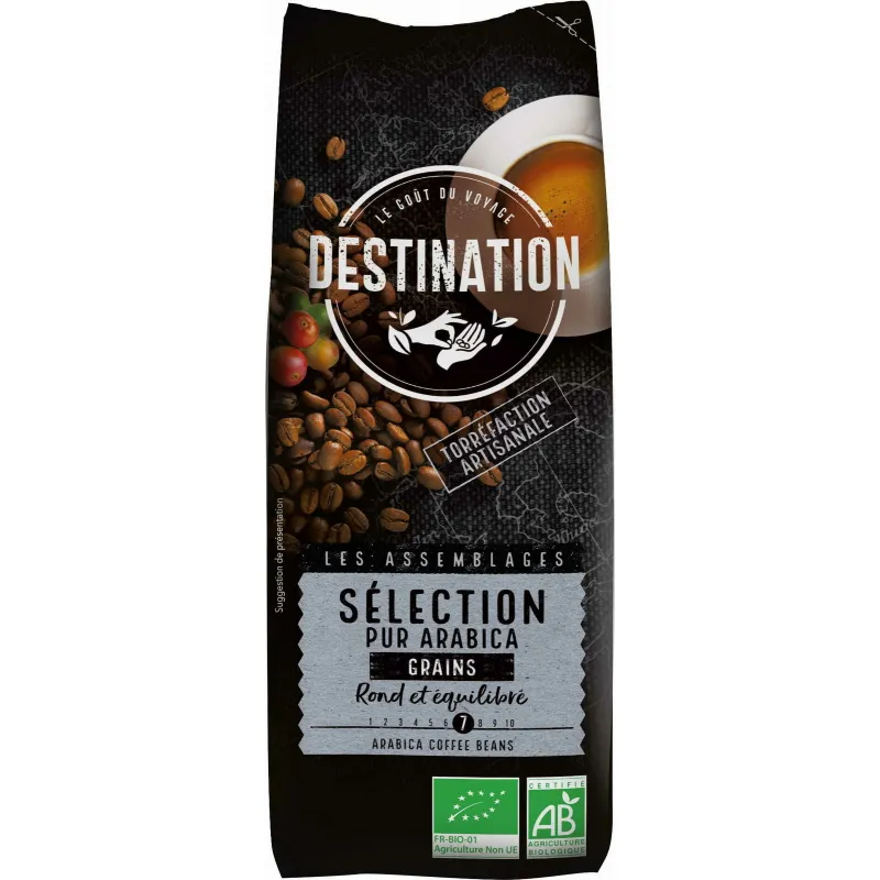 Café grano selección arabica BIO 250 g, Destination