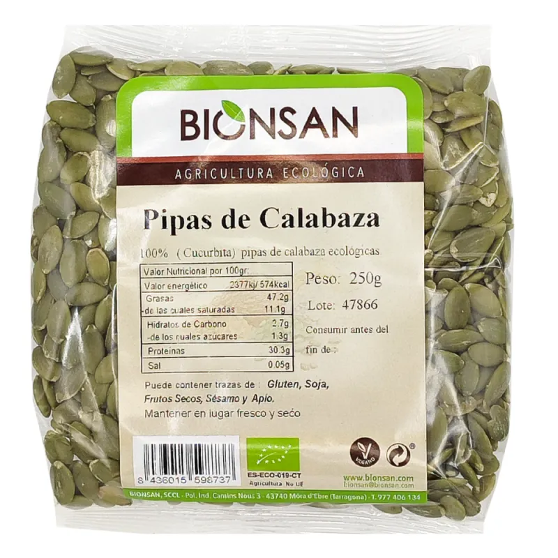 Pipas calabaza BIO 250 g, Bionsan