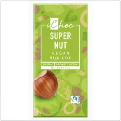 Super nut con avellanas chocolate BIO 80 g, Ichoc