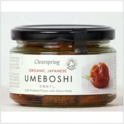 Umeboshi ciruelas enteras 200 g, Clearspring