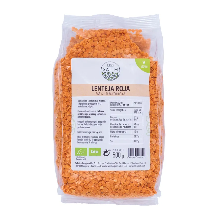 Lenteja Roja BIO 500 g, Ecosalim