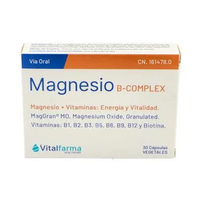 Magnesio + b-complex 30 cápsulas, Vitalfarma