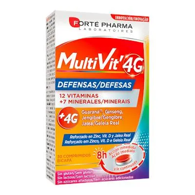 Multivit 4 g defensas 30 comprimidos, Forte Pharma