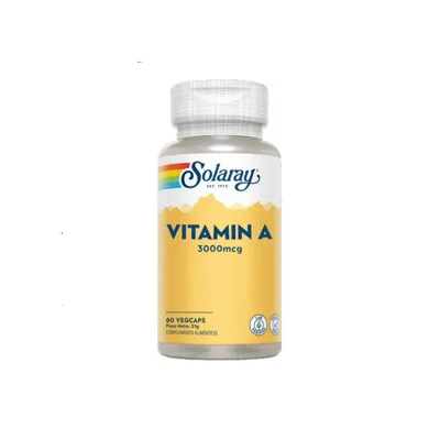 Vitamina a 3000 mcg 60 cápsulas vegetales, Solaray