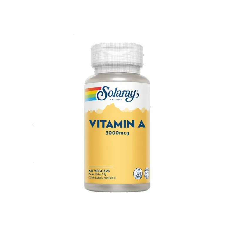 Vitamina a 3000 mcg 60 cápsulas vegetales, Solaray