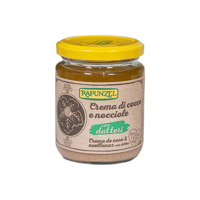 Crema de coco avellanas y datil BIO 250 g, Rapunzel