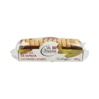 Roscos navidad naranja-jengibre BIO 190 g, La Campesina