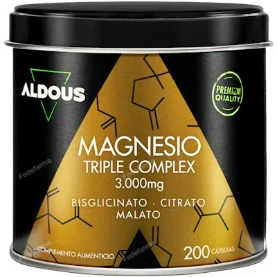 Magnesio complex triple 3000 mg 200 cápsulas, Aldous Bio