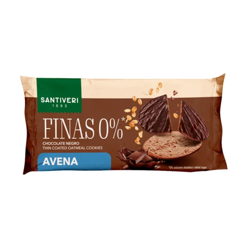 Galleta fina 0% bañada avena-choco 88 g, Santiveri