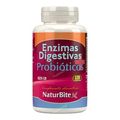 Enzimas digestivas+probioticos 120 cápsulas, Naturbite