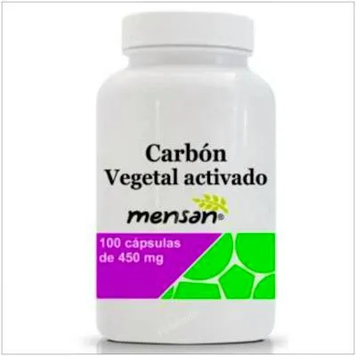Carbón vegetal activado 450 mg 100 cápsulas, Mensan
