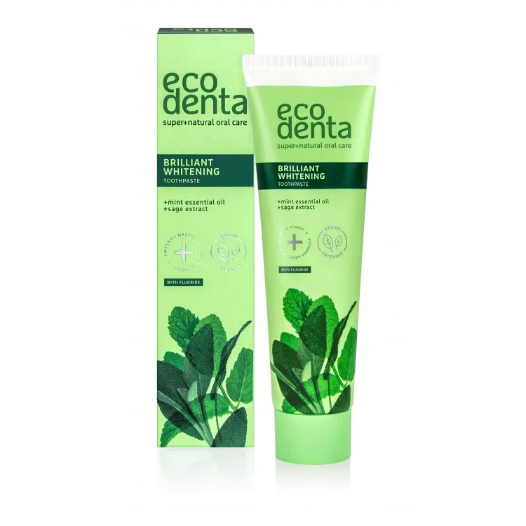 Ecodenta Witmakende Glanzende Tandpasta Munt en Salie 100 ml